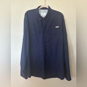 Ocean + Coast Men's Dark Blue Casual Button Down Shirt